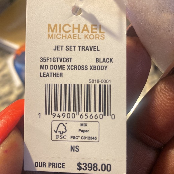 Michael Kors jet set travel, medium leather X cross dome Crossbody - Picture 9 of 10